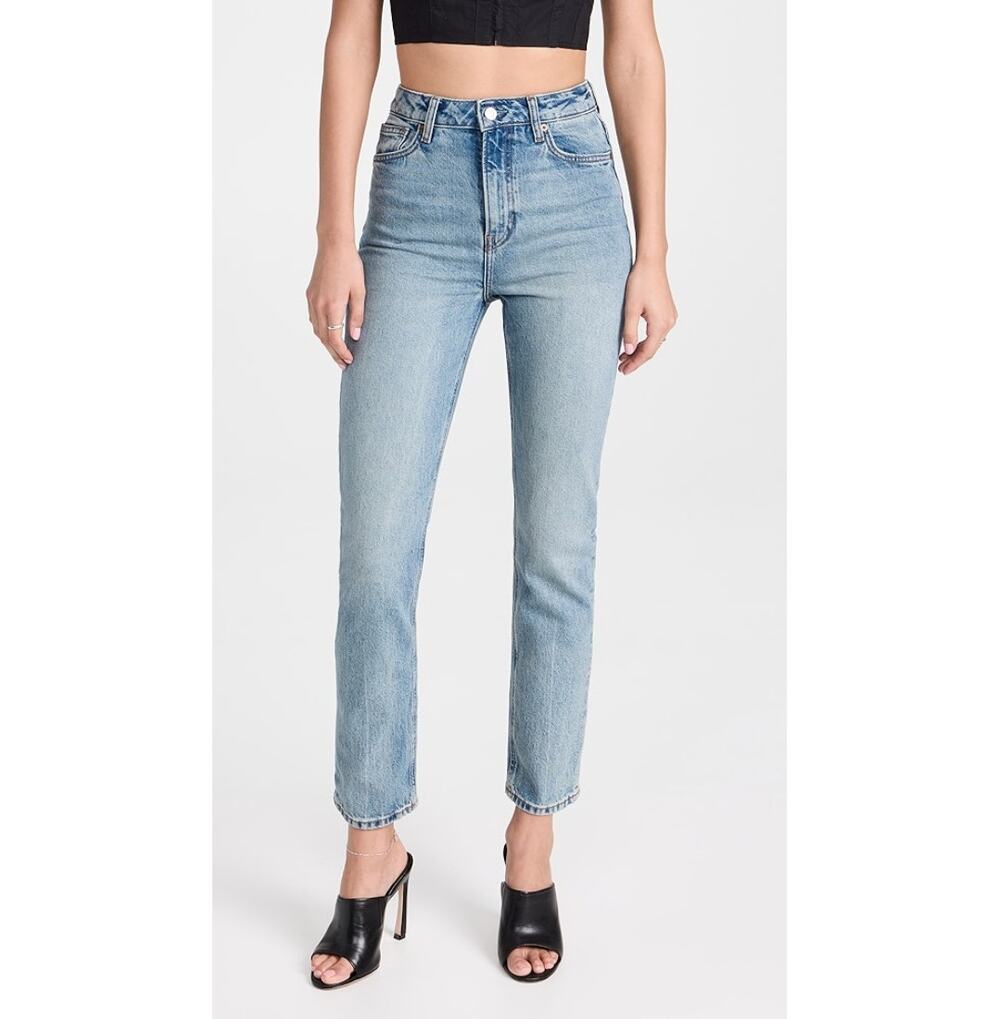 Reformation Liza Ultra High Rise Straight Jeans Malta Wash Blue Womens Size 27